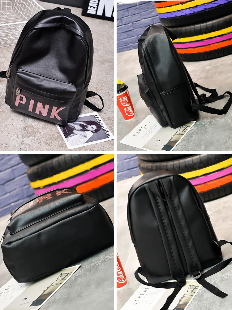 2018 черный рюкзак с блестками и принтом букв Водонепроницаемая спортивная сумка