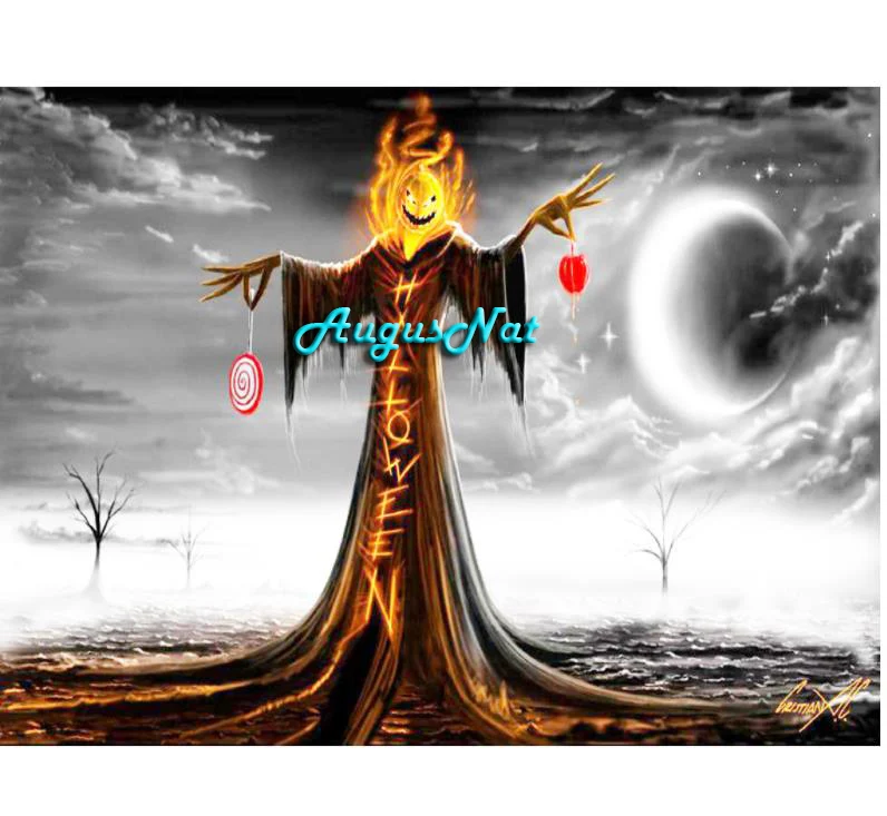 halloween diamond painting full round monster wall art moon decor scenery embroidery sticker diamont mosaic picture | Дом и сад