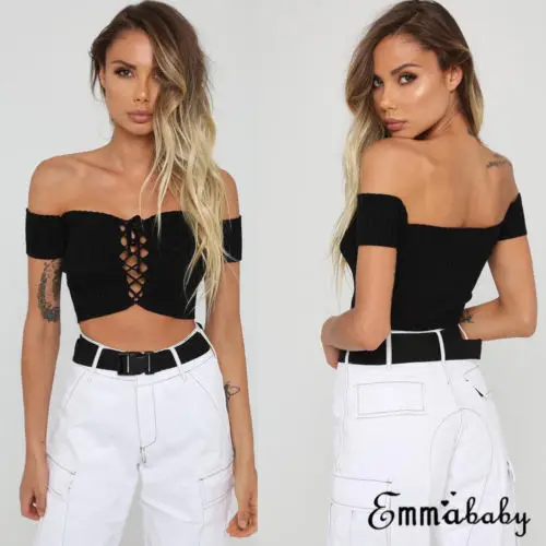 Модные повседневные женские танк топы летние сексуальные с открытыми плечами