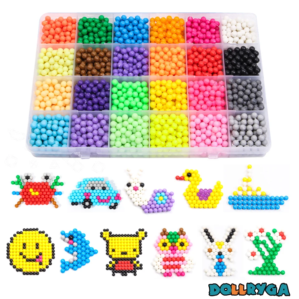 Набор Бусин DOLLRYGA из пазлов Bolas Aqua Hama 5 мм Подарочный браслет для девочек ткацкий