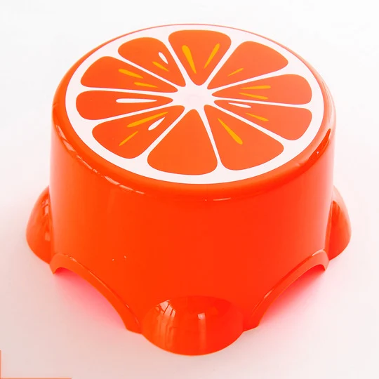 orange Табурет для детей пластиковый многоцелевой табурет домашний маленький размер фруктовый узор детский сад табуреты - Цвет: orange