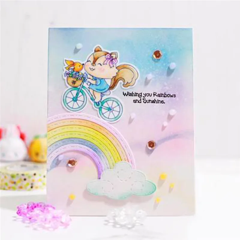 GJCrafts Новинка 2019 радуги штампы металлические режущие для скрапбукинга DIY тиснение