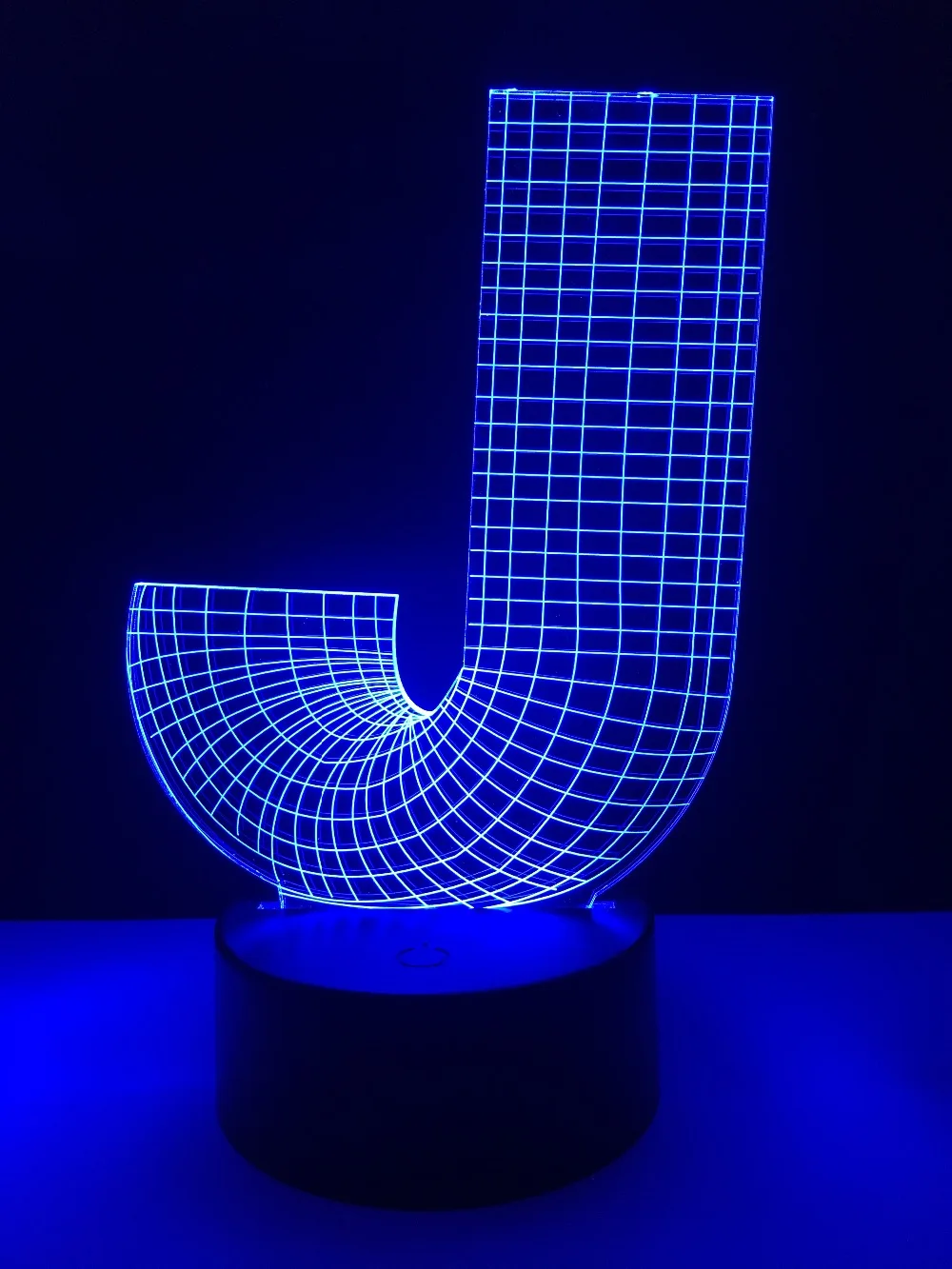 Новый 3D ночник Алфавит буквы J 7 цветов Изменение Настольная Светодиодная лампа USB