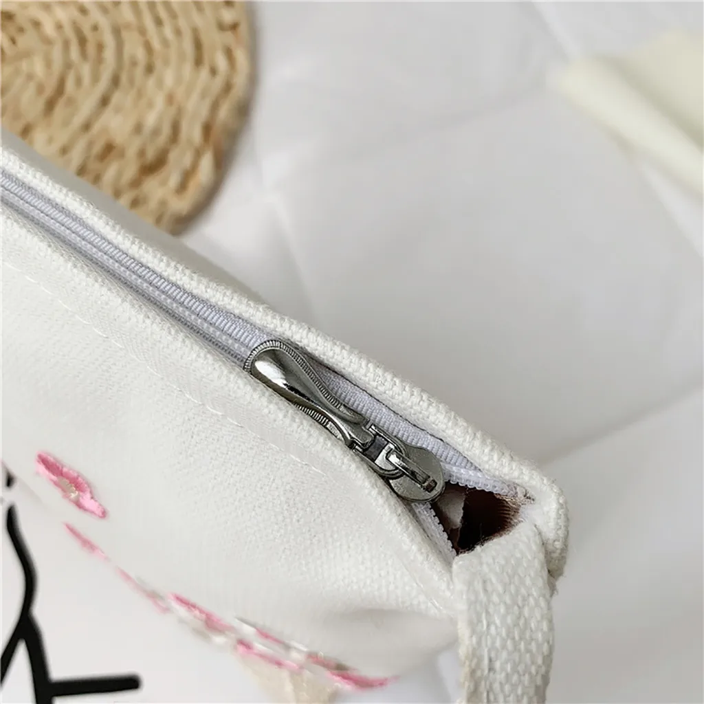 

Small Flowers Print Women Canvas Shoulder Bags Adjustable Students Book small Capacity Crossbody Bag Floral Cartoon Pattern
