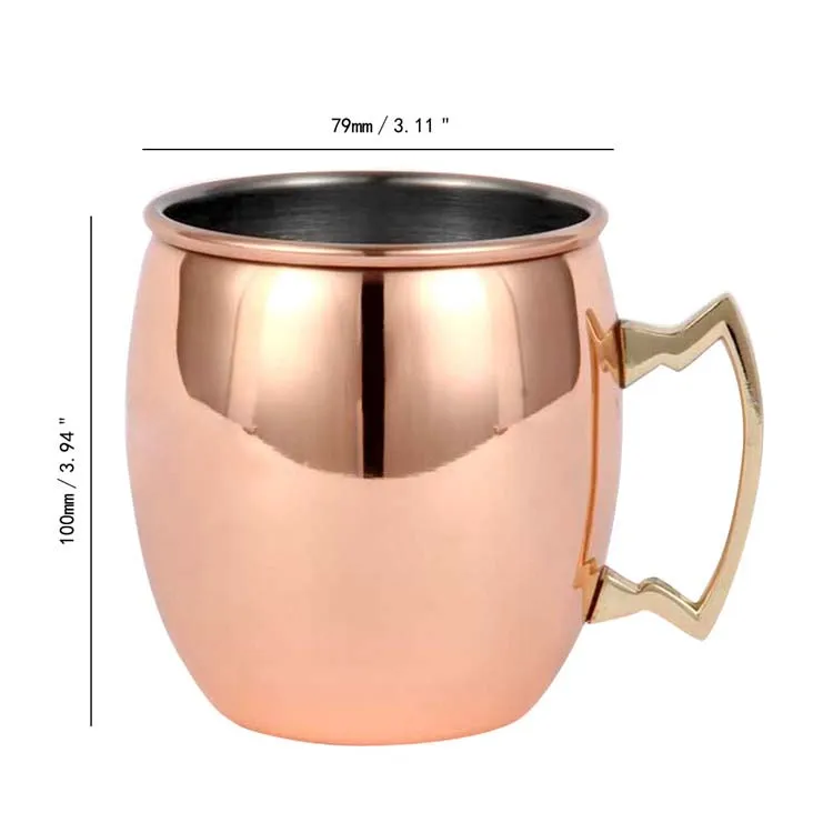 Новое поступление 18 унций Московский мул кружка 304 из нержавеющей стали с медным