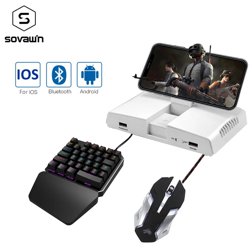 Портативный PUBG мобильный Bluetooth геймпад игровая клавиатура мышь конвертер для iPhone