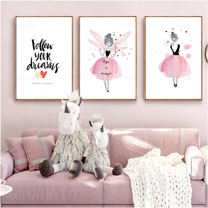 Картина на холсте цветы для девочек настенный постер в скандинавском стиле без