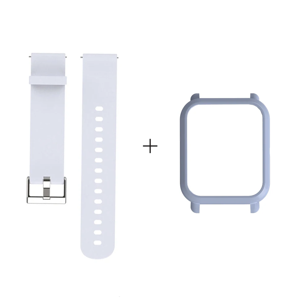 White Mijobs 20 мм ремешок браслет защитный чехол крышка ПК оболочка для Huami Xiaomi Amazfit GTS Bip BIT PACE Lite Смарт-часы ремешок - Цвет: White