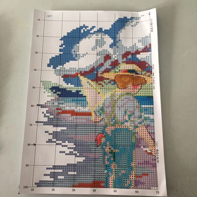 Newest Unprinted Unfinished 14ct Counted Cross Stitch kits Holding Hands Boy And Girl Seaside Partners 12*15&quot | Дом и сад