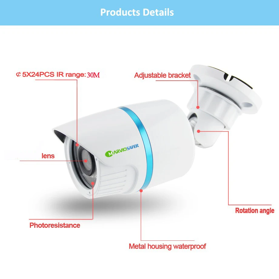 H.265/H.264 2MP/4MP/5MP Full HD 1080 P Пуля Открытый POE сети IP Камера CCTV видео камара безопасности