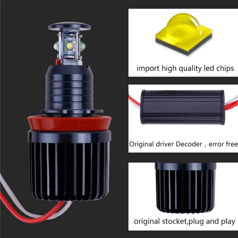 2 шт Автомобильный светодиодный Ангельские глазки светильник фары H8 40 Вт для BMW E82