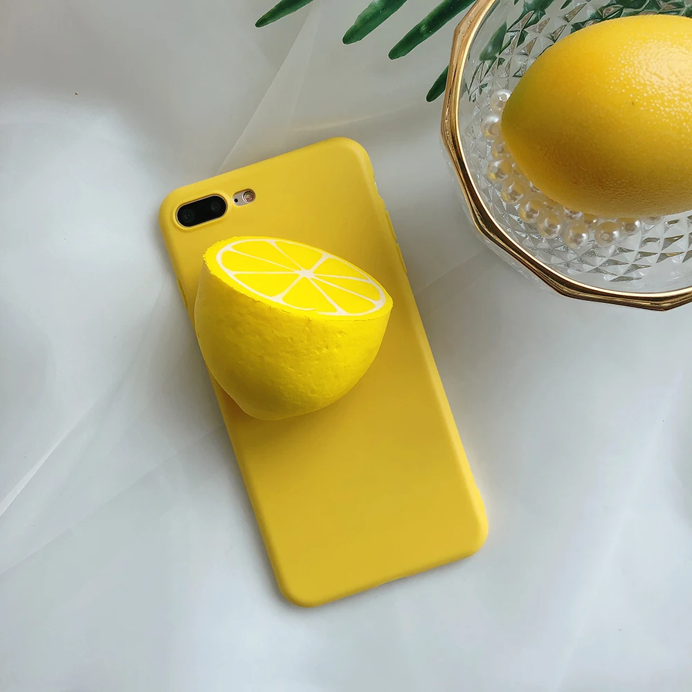 3D фрукты Лето лимон Мягкий ТПУ силиконовый чехол для iPhone 8 7 Чехол 6 6s Plus Полная