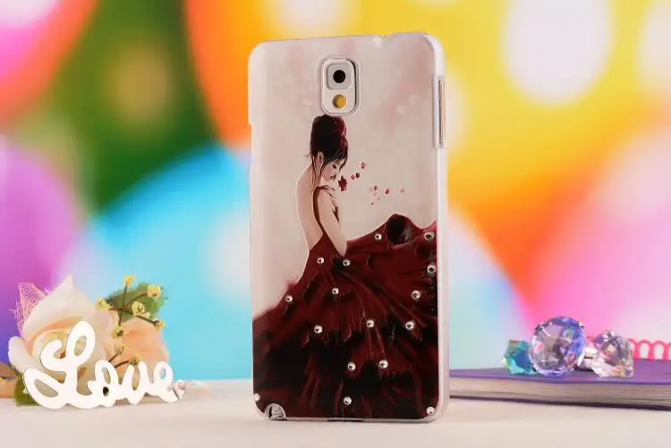 New Arrival! exquisite 3D three-dimensional relief Phone Case Ultra Thin plastic Diamond For Samsung Galaxy Note3 N9000 |