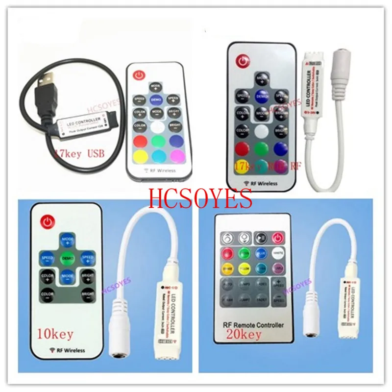 DC5V-24V 17key usb /17key rgb rf /10key/20key IR RF RGB светодиодный контроллер 433MHz беспроводной
