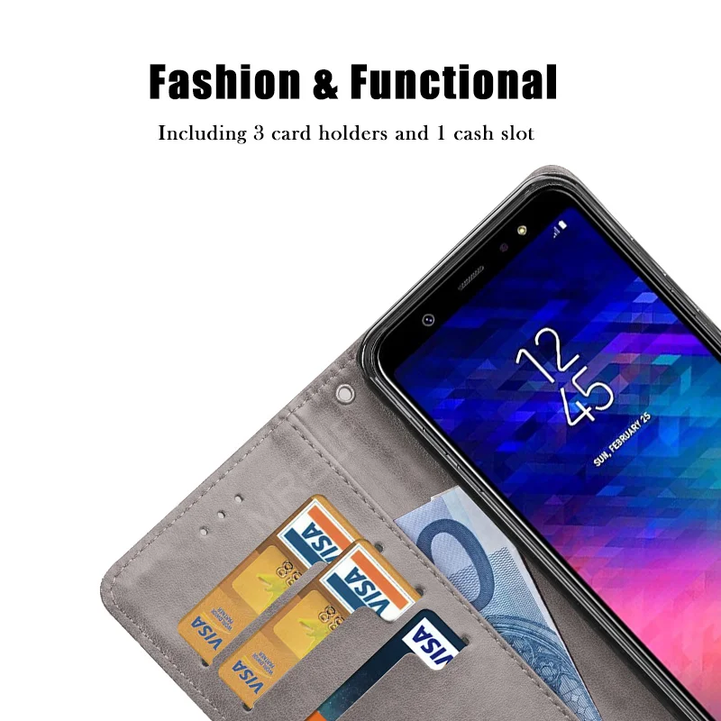 MRELF кошелек чехол для Samsung Galaxy A6 2018 кожаный телефона сумка Filp Coque