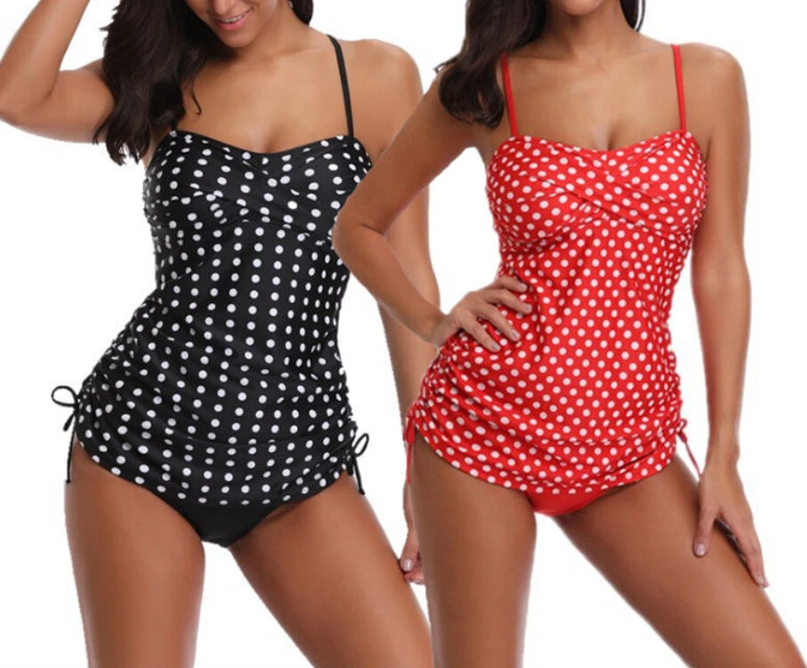 2018 летнее женское бикини в горошек с подкладкой пуш ап бюстгальтер без рукавов