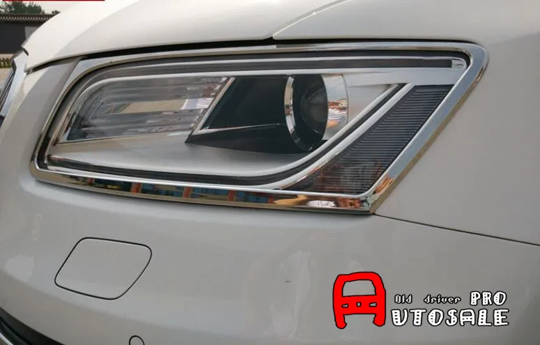 

For Audi Q5 2008 2009 2010 2011 2012 2013 2014 2015 ABS Chrome Plastic Front Headlight & Rear TailLight Cover Trim 4pcs Glossy