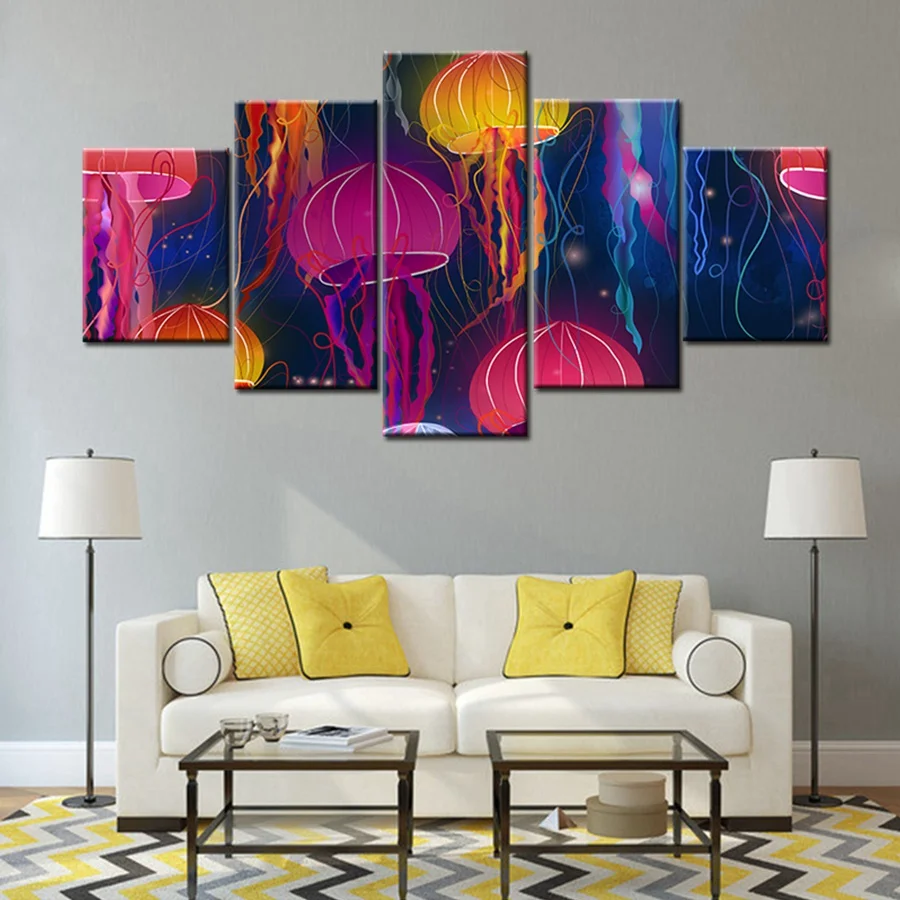 Красочная Картина на холсте с Медузой для гостиной Настенный декор плакат