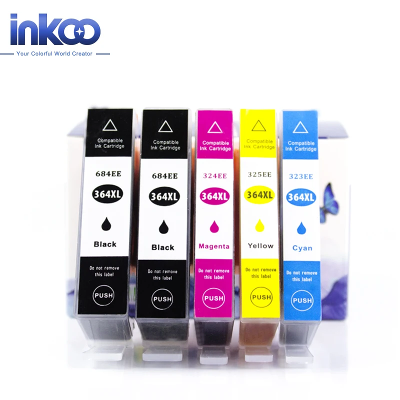 Inkoo 5PK 364XL картридж совместимый для HP 364 картриджи XL Deskjet 3070A Photosmart 5510 6510 C510a