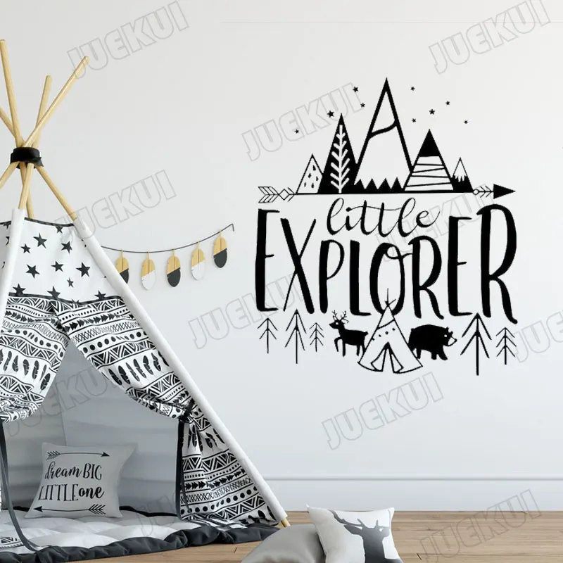 Настенная Наклейка с изображением деревьев горного маленького Explorer для детской