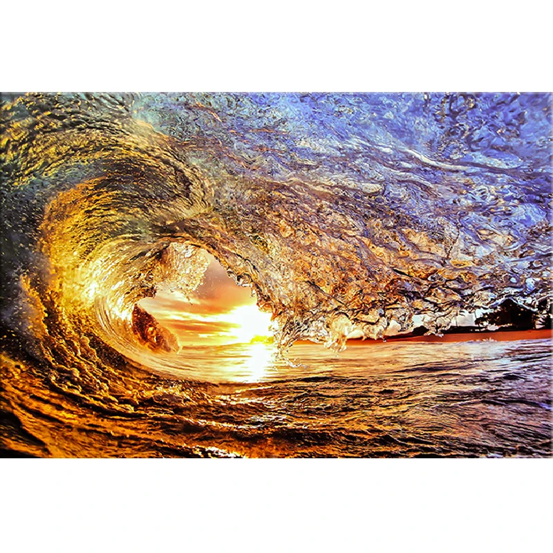 Sea wave sunset Алмазная вышивка своими руками Бриллиантовая картина 3d крестиком H774 |