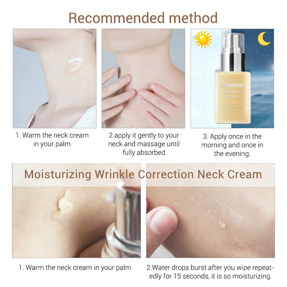 

LANBENA Hydrating Neck Cream Neck Mask Anti Wrinkle Firming Moisturizing Reduce Fine Lines Relieving Health And Beauty Skin Care
