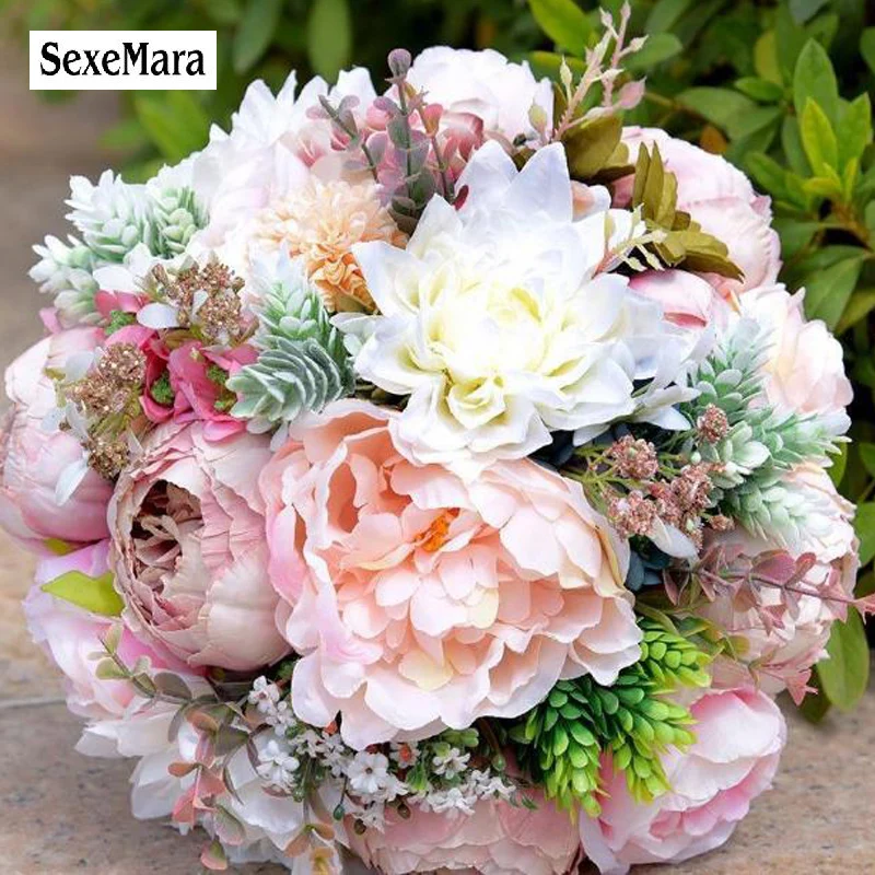 Pink Real Touch Flowers Peony Bouquets for Wedding Peonies Bridal Centerpieces Home Decoration | Свадьбы и торжества