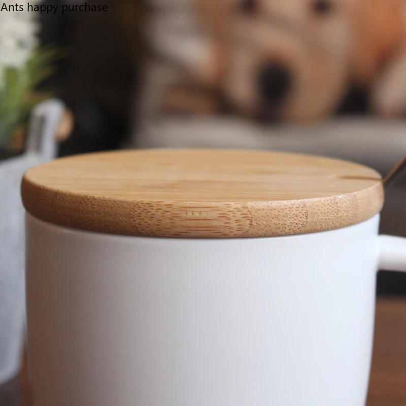 520ml White Ceramics Coffee Mug with Lid Large Capacity Mugs Creative Drinkware Tea Cups Novelty Gifts Milk Cup | Дом и сад