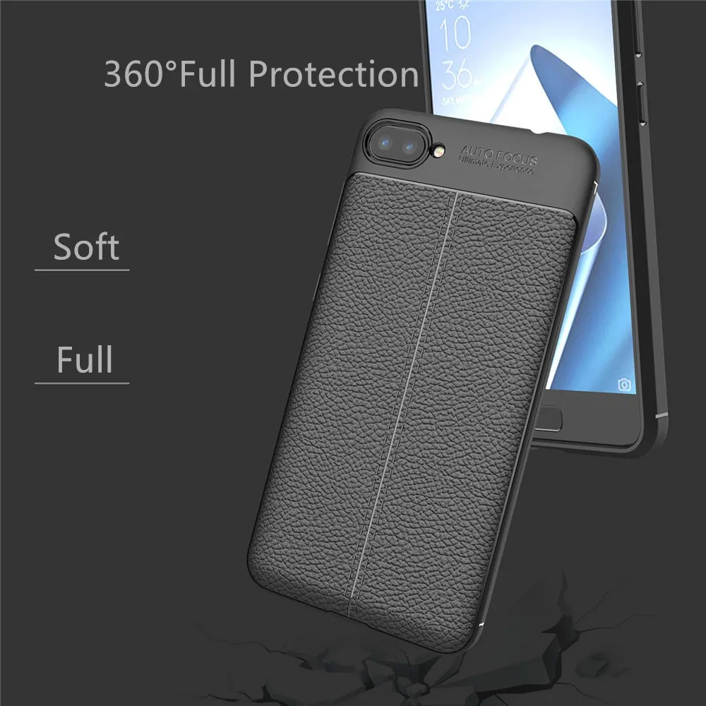 Для Asus Zenfone 4 Max ZC520KL чехол силиконовый ударопрочный Роскошный кожаный с узором