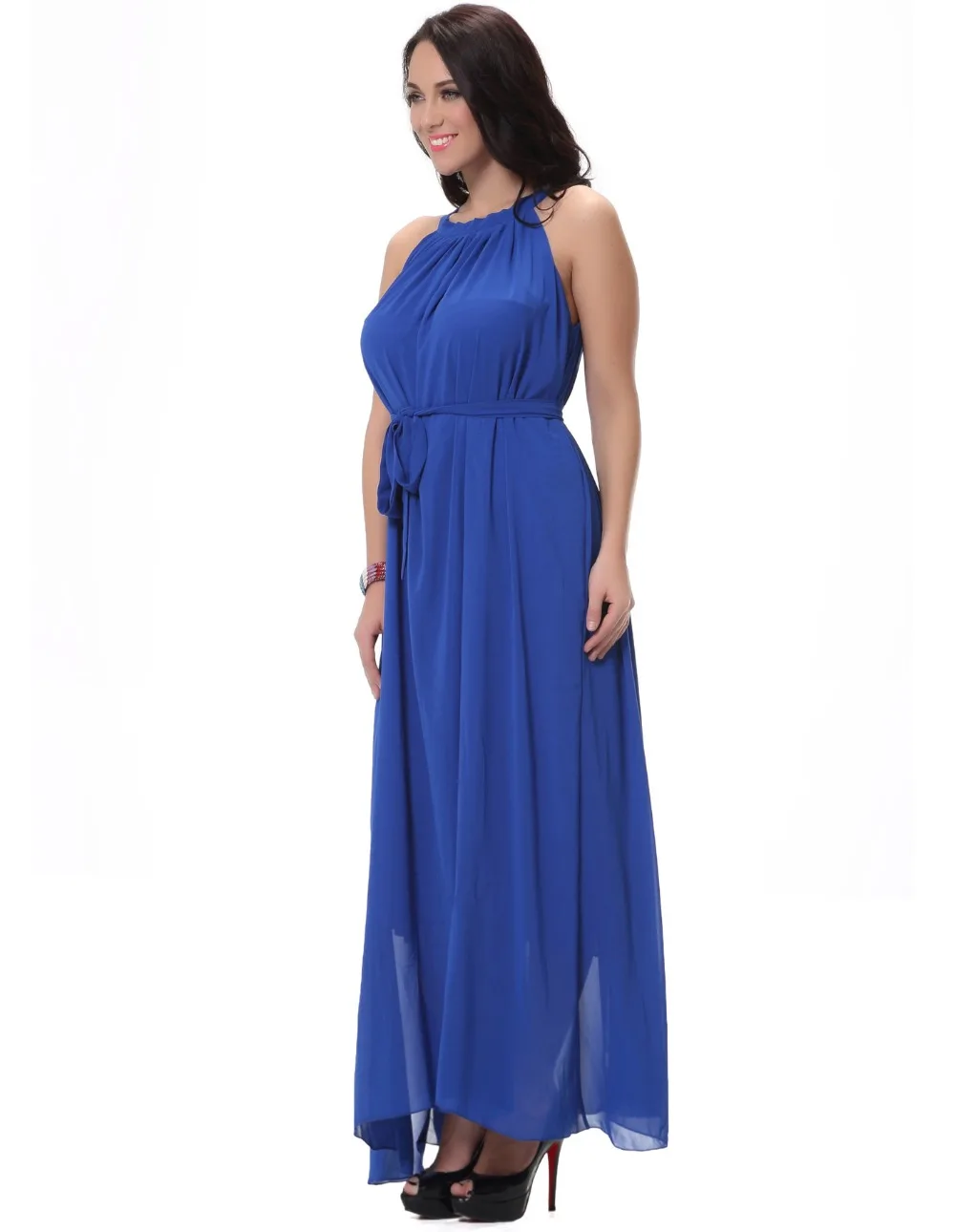 Женское летнее платье элегантное вечернее шифоновое большого размера без