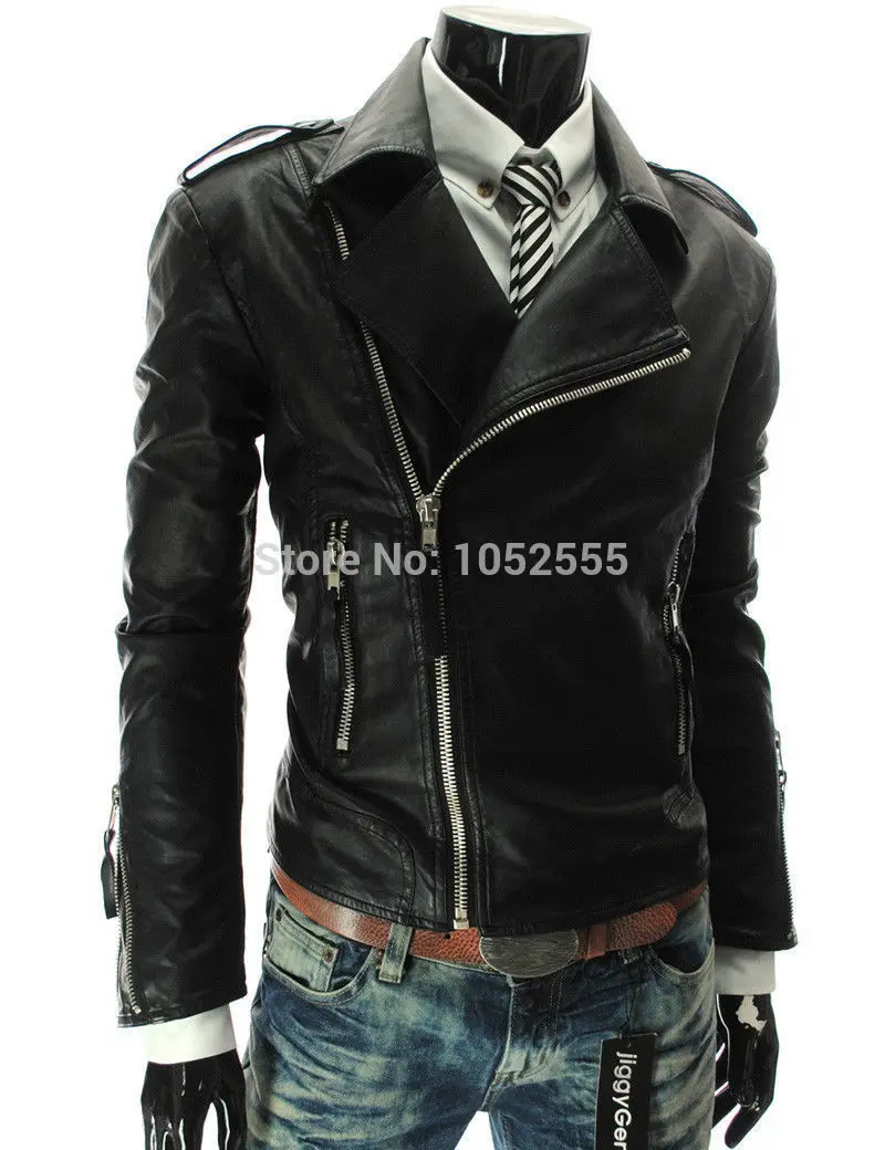 HOT !2014! NEW fashion Men's Slim Top Designed Sexy PU Leather Short Jacket Coat Size M~XXL MN27|coat cotton|coat lambcoated film |