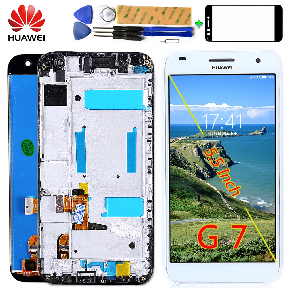 Huawei 5 дюймов ЖК-дисплей для huawei G7 кодирующий преобразователь сенсорного экрана в