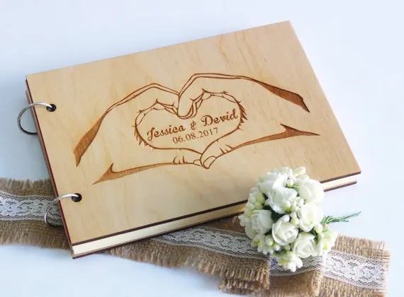 Love Touch Notebook He and She Hands Гостевая книга уникальная лазерная гравировка Любовная идеи
