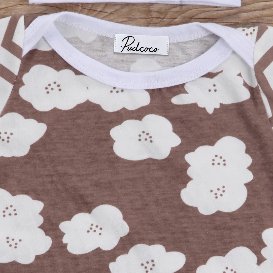 Комплект одежды для малышей с принтом облаков и волн Одежда новорожденных