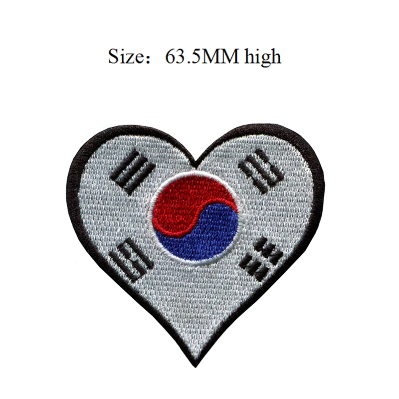 

Heart Flag Korea embroidery patch 63.5 MM high/sewing/applique/for jersey