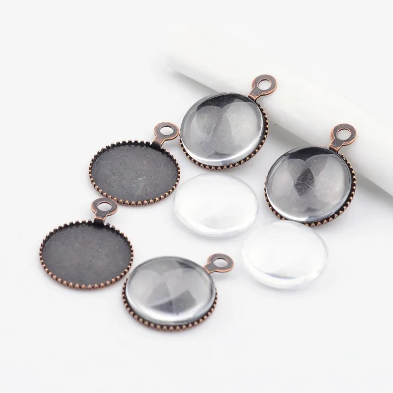 10 комплектов плоских овальных подвесок оправы для рамка со стеклом кабошон