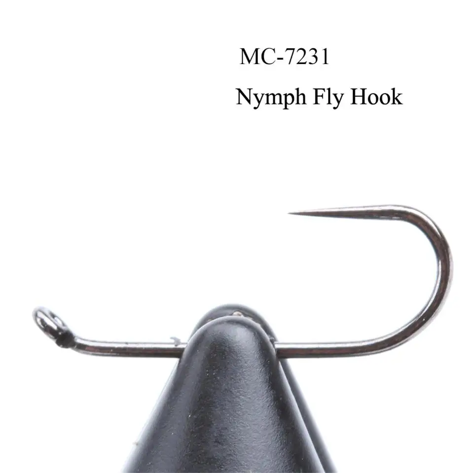 7231 Nymph Fly Hook Maximumcatch 100 шт. крючок для ловли нахлыстом 10#-18# безвредный для рыбы бесплодный сухой влажный Нимфа креветка Caddis Pupa Jig Крючки для привязывания - Цвет: 7231 Nymph Fly Hook