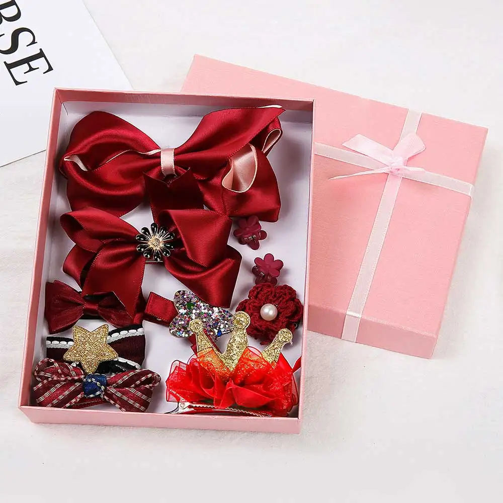 10 шт./компл. Детские Подарочные бантики Цветочные заколки милые аксессуары для