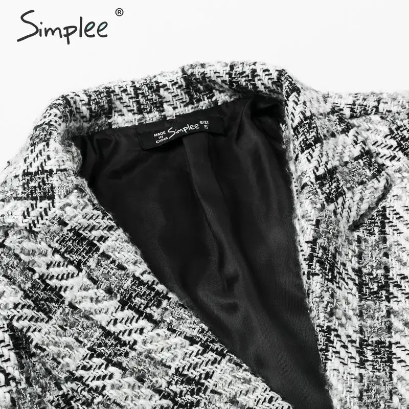 Simplee женский костюм юбка плед из двух частей Повседневная уличная одежда женский пиджак наборы Chic офисный женский пиджак костюм