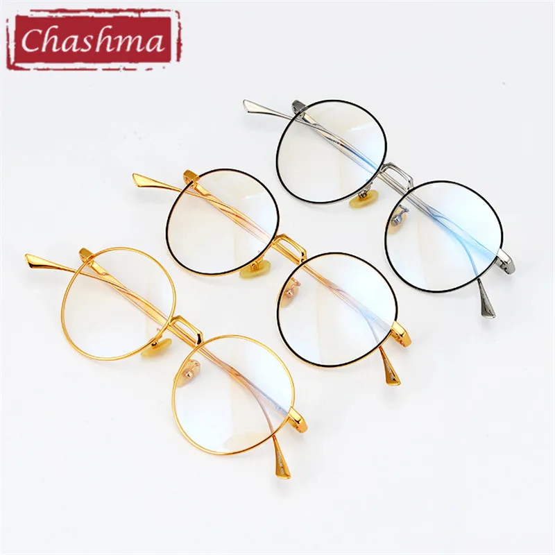 Винтажные титановые золотые оправы для очков Chashma Женские мужские по рецепту