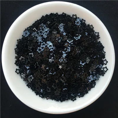 Solid Black Лучшая цена 4 мм полые сливы с блестками и цветком ногтей блестки блеск пайетками для маникюра DIY Craft Свадебные украшения конфетти - Цвет: Solid Black