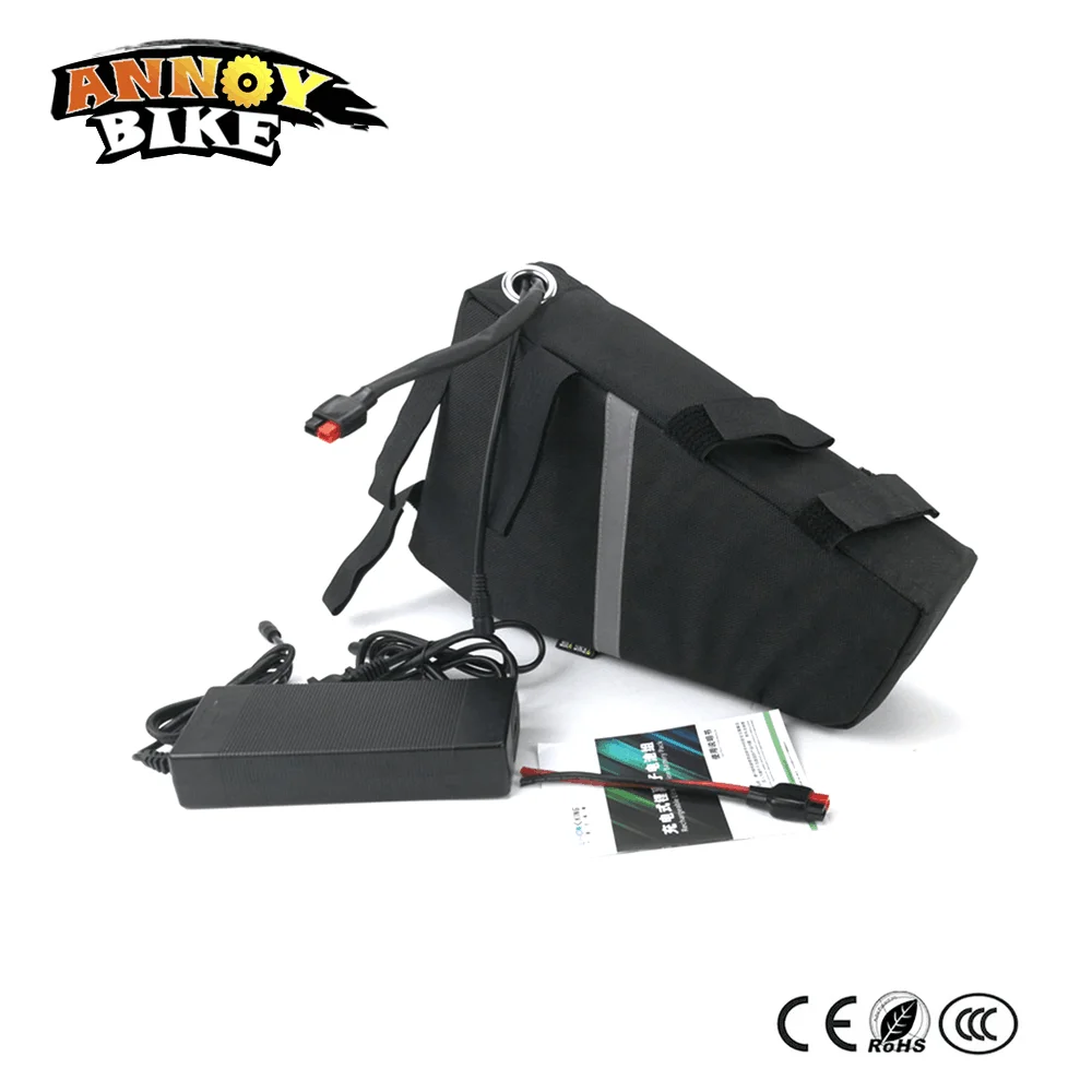 48V20Ah 1000 W 1500 W треугольный аккумулятор электрический велосипедный скутер мотоциклетный каркас аккумулятор, литиионый аккумулятор, с сумкой 54,6 V 2A зарядное устройство
