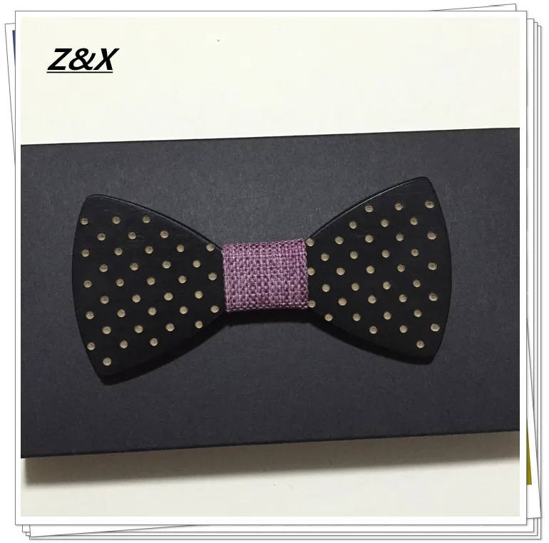 Новинка мужской галстук бабочка в горошек из фиолетовой ткани ручной работы для