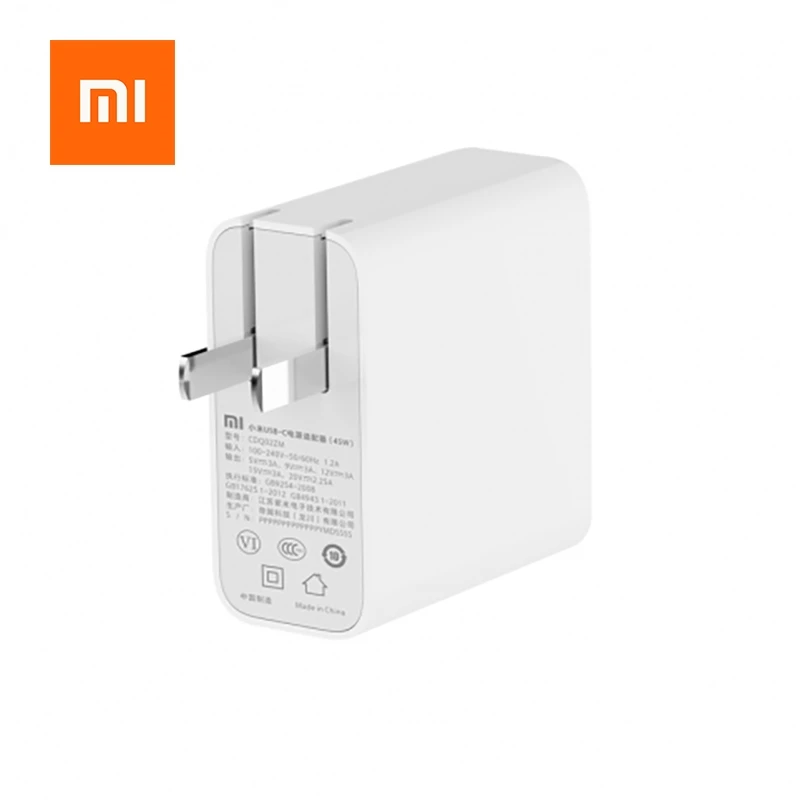Адаптер питания Xiaomi Type-C USB-C (45 Вт 65 Вт) 5 в 9 12 В 15-3A 20V-2.25A QC3.0 устройство быстрое