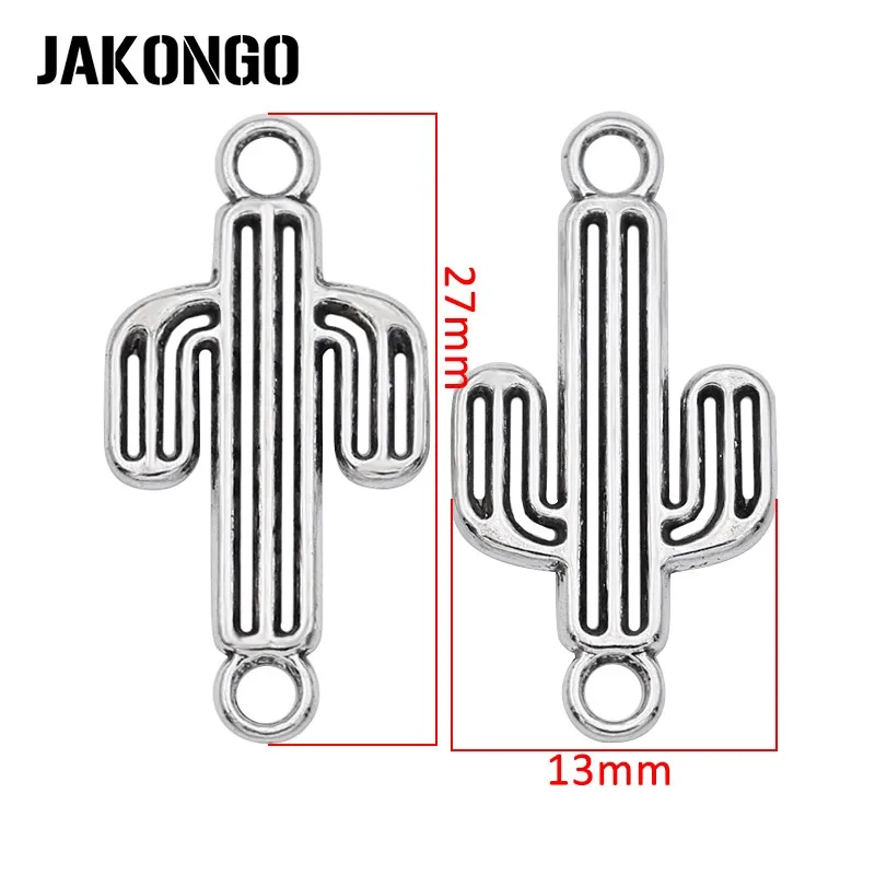 10шт Античное серебрение Кахтус Символ Соединитель для изготовления ювелирных изделий Браслет Аксессуары Сделай сам 27x13мм на.