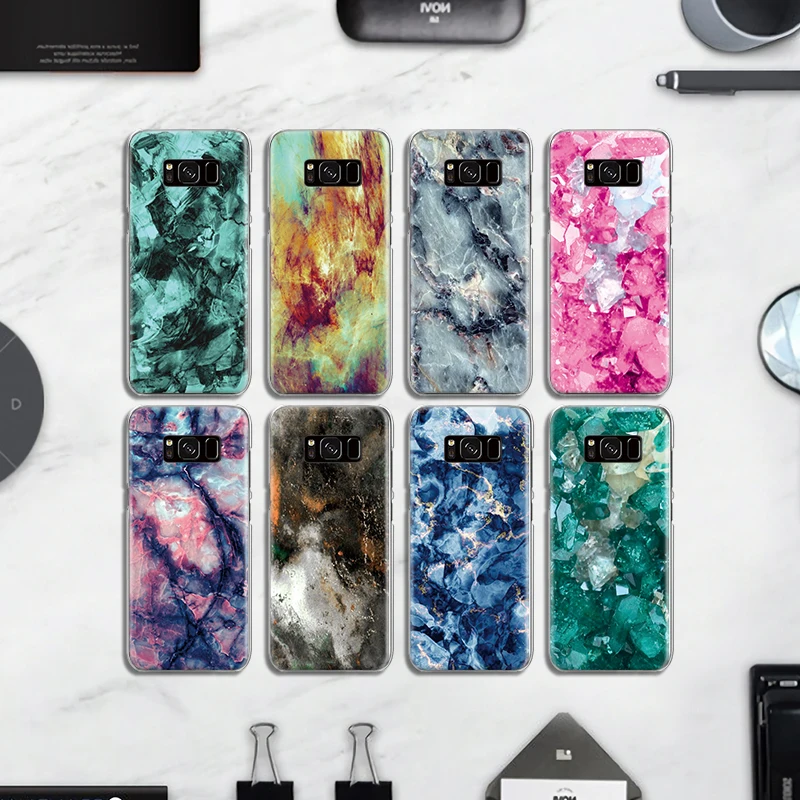 Модные Цвет Блестящий Мрамор шаблон для samsung Galaxy A3 A5 A8 J3 J5 J7 2015 2016 2017 2018 Grand Prime g530