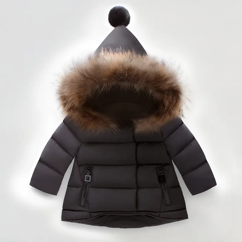 

JMFFY Kids Winter Coat Toddler Girls Warm Clothes Cotton 2019 New Hooded Outerwear Children Thicken Fur Collar Coats Outfit 1-9T
