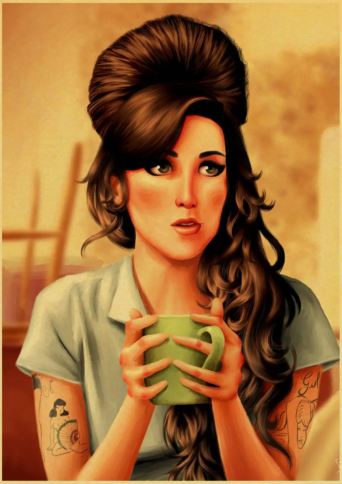 D113 Amy Winehouse винтажные плакаты печать настенная живопись высокого качества декор плакат настенная живопись украшение дома - Цвет: D113