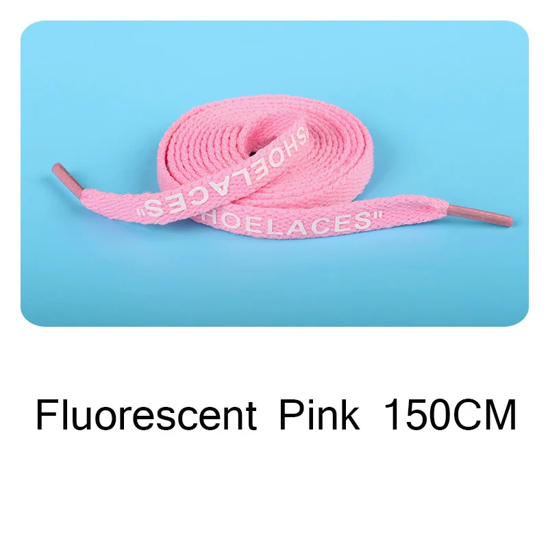Pink150cm 1 пар/лот шнурки благородные круглые трубки упаковка печать шнурки буквы кроссовки белые туфли кружева плоские шнурки офсетные - Цвет: Pink150cm