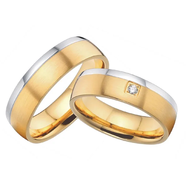 2015 красивые мужские и женские обручальные кольца золотого цвета из титановой